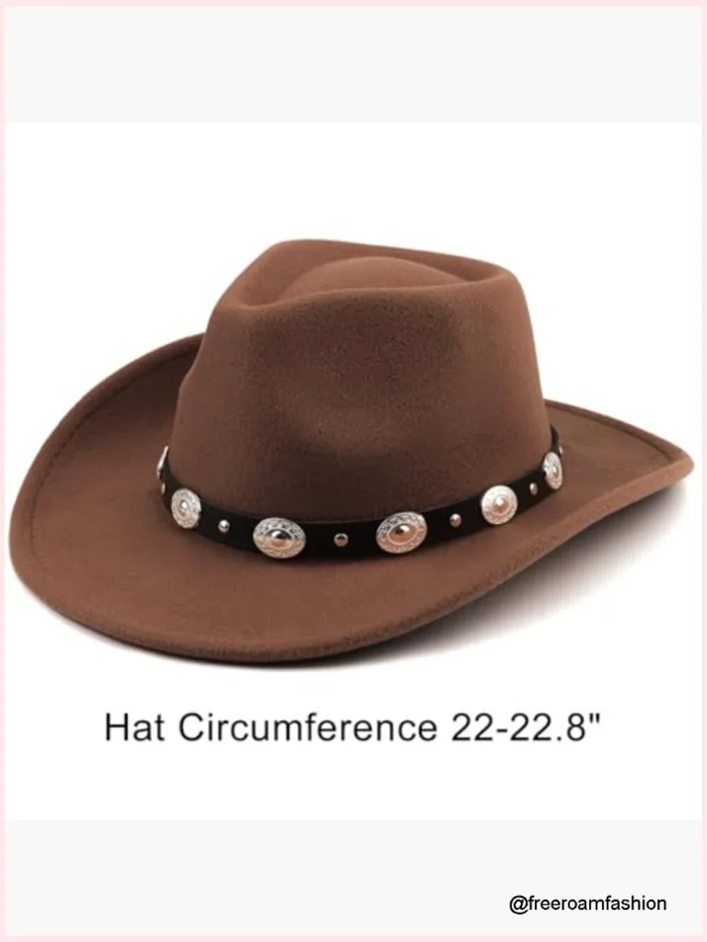 Classic Felt Wide Brim Cowboy Hat with Belt Buckle Unisex